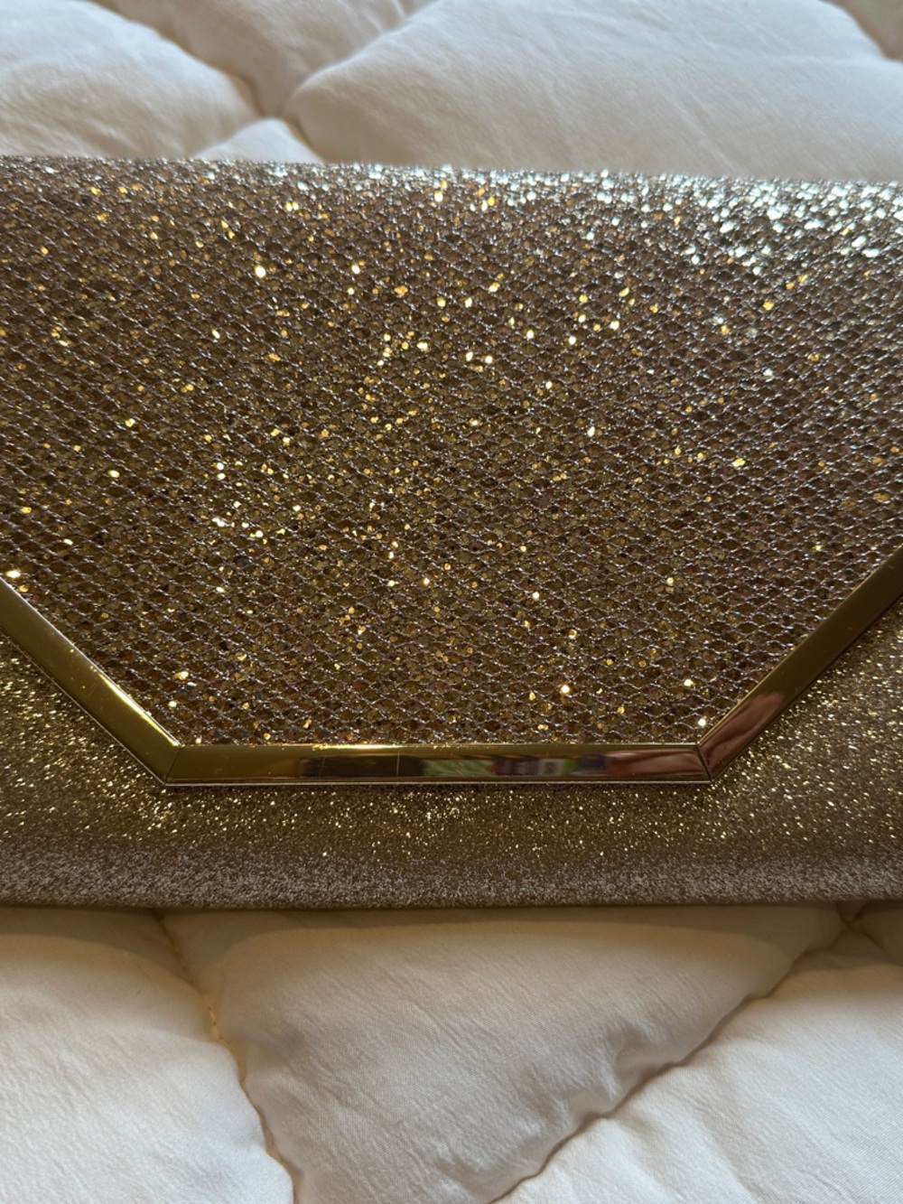 Gold Glitter Evening Clutch - Elegant Women’s Bag
